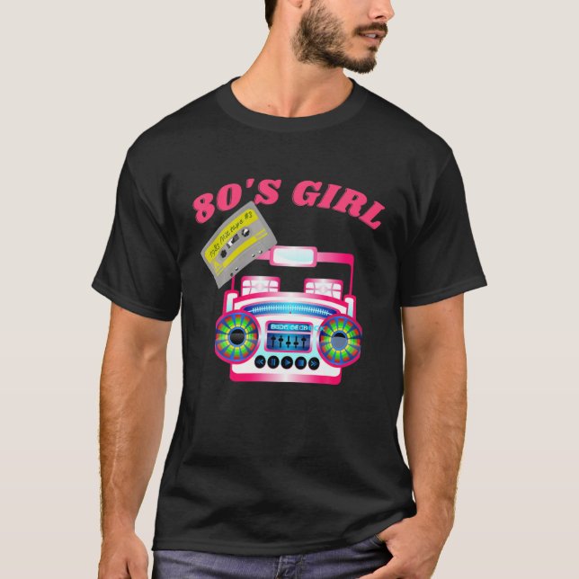 80'S GIRL Retro Boom Box 1980'S T Shirt (Framsida)