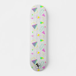 80s Graphic Geometric Design Retro Vintage Polka Mini Skateboard Bräda 18,5 Cm
