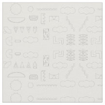 80s Graphic Geometric Mönster på White Fabric