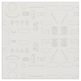 80s Graphic Geometric Mönster på White Fabric Tyg