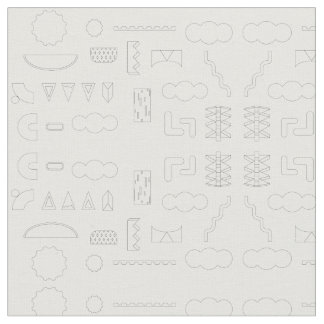 80s Graphic Geometric Mönster på White Fabric Tyg