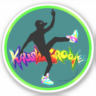 80s hip hop-dansare KrushGroove, rund dekal