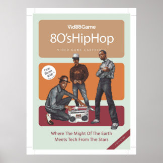 80s hip hop-pixelgrafik poster