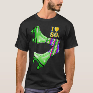 80s I Kärlek 80s Roller Skates Colorful T Shirt