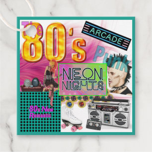 80s kollage gåvor etiketter