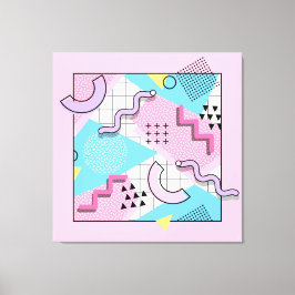 80's Memphis Active Pink Light Blue Canvastryck