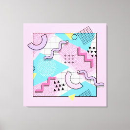 80's Memphis Active Pink Light Blue Canvastryck