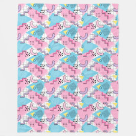 80's Memphis Active Pink Light Blue Fleecefilt