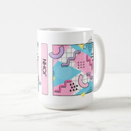 80's Memphis Active Pink Light Blue Kaffemugg