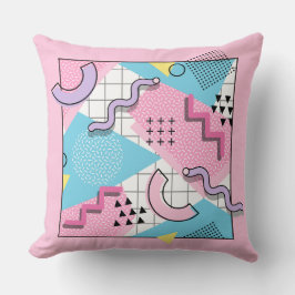 80's Memphis Active Pink Light Blue Kudde