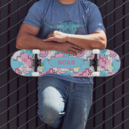80's Memphis Active Pink Light Blue Mini Skateboard Bräda 18,5 Cm