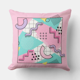 80's Memphis Active Pink Light Turquoise Kudde