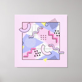 80's Memphis Active Rosa Lilac Canvastryck