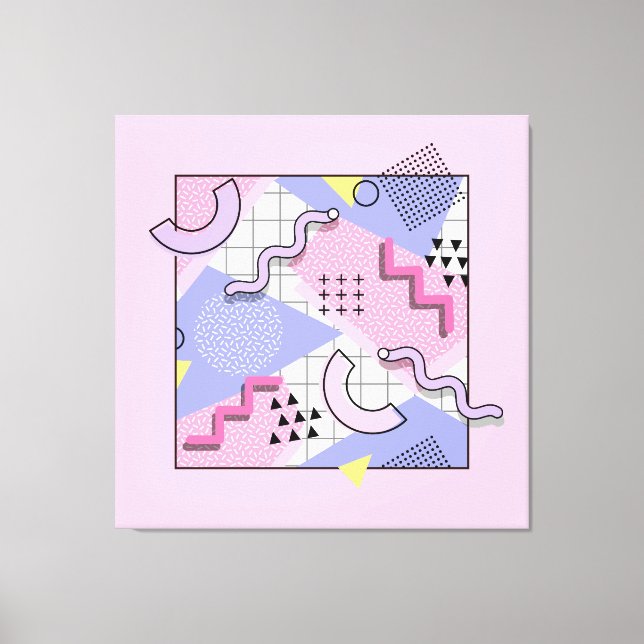 80's Memphis Active Rosa Lilac Canvastryck (Framsida)