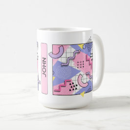 80's Memphis Active Rosa Lilac Kaffemugg