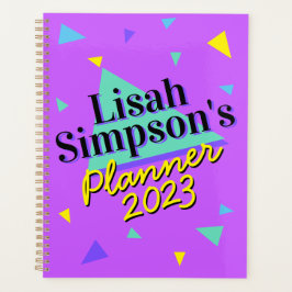 80s Memphis Lila Grönt Retro Triangle Planner