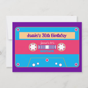 80's Mixtape New Wave Party Inbjudningar