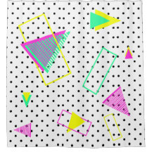 80s Neon Graphic Geometric Retro Polka Mönster