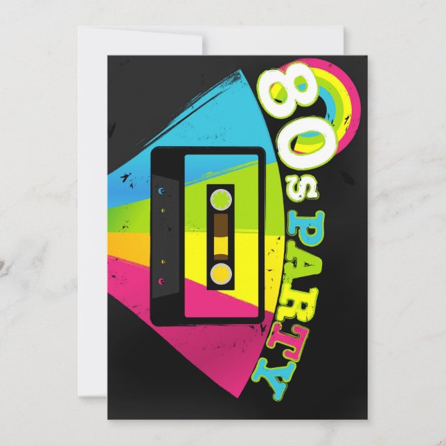 80s Party-bakgrund Inbjudningar (Framsida)