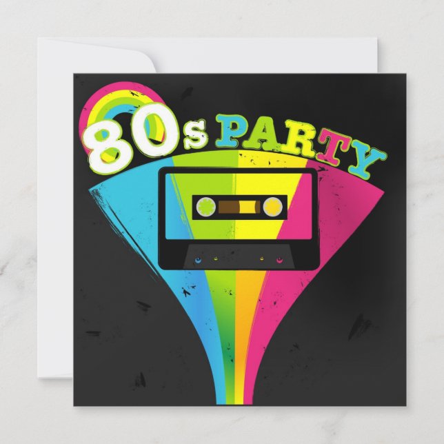 80s Party-bakgrund Inbjudningar (Framsida)