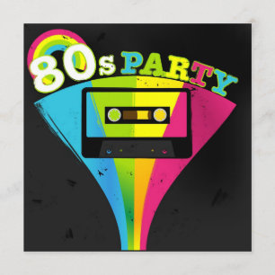 80s Party-bakgrund Inbjudningar