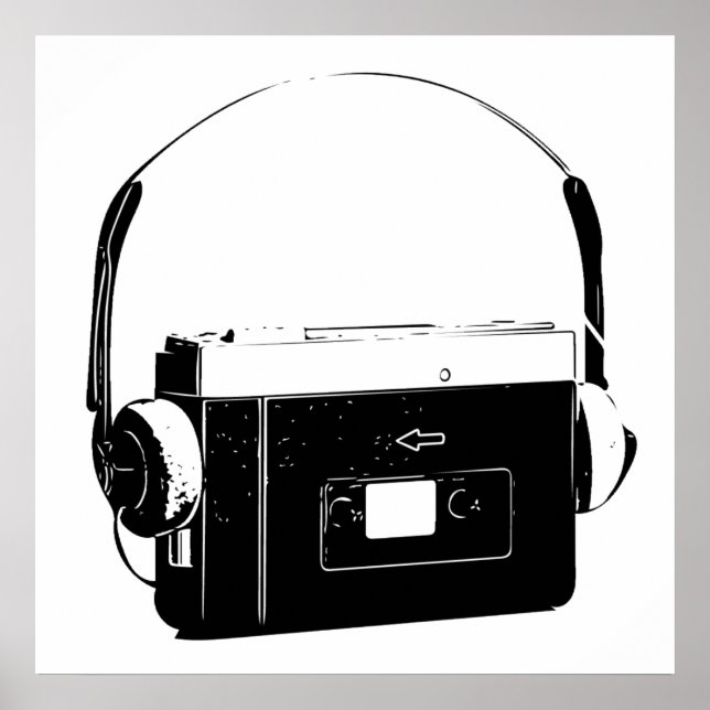 80's Portable Cassette Player, Walkman. Poster (Framsidan)