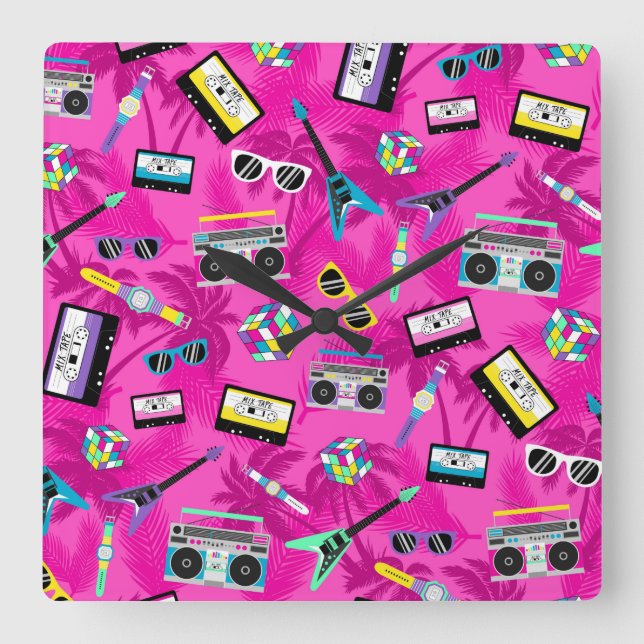 80s-reflektor fyrkantig klocka (Framsida)