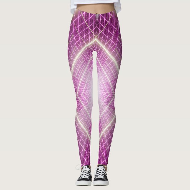 80s Retro: 3D Sci-Fi-bakgrund. Leggings (Framsida)
