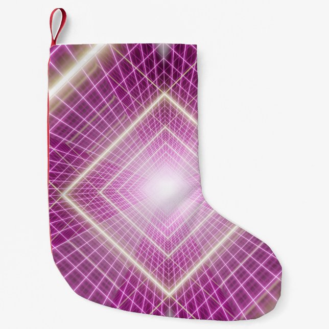 80s Retro: 3D Sci-Fi-bakgrund. Liten Julstrumpa (Framsidan)