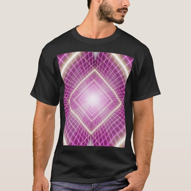80s Retro: 3D Sci-Fi-bakgrund. T Shirt (Framsida)