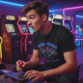 80s Retro Arcade Customizable Gamer T Shirt