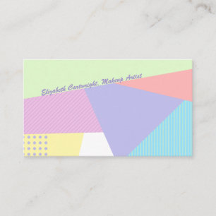 80s Retro Mode Pastel Geometric Makeup Artist Visitkort