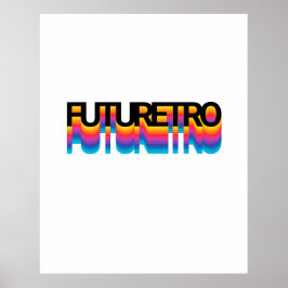 80s retro Modern text med regnbågsskugga-effekt Poster