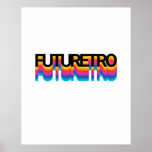 80s retro Modern text med regnbågsskugga-effekt Poster