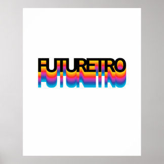 80s retro Modern text med regnbågsskugga-effekt Poster