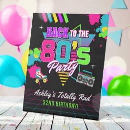 80s Retro Neon Birthday-tecken