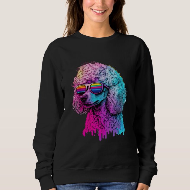 80s Retro with Poodle Aesthetic T Shirt (Framsida)