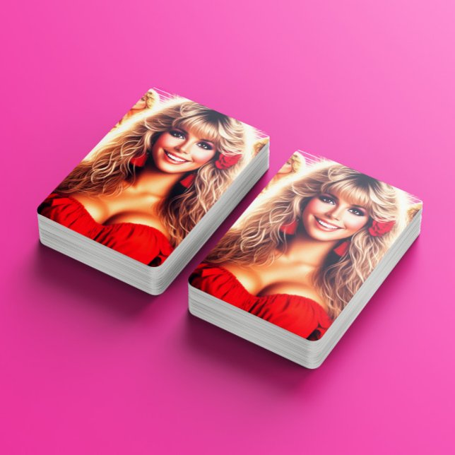 80s Retrowave Woman Casinokort (Skapare uppladdad)