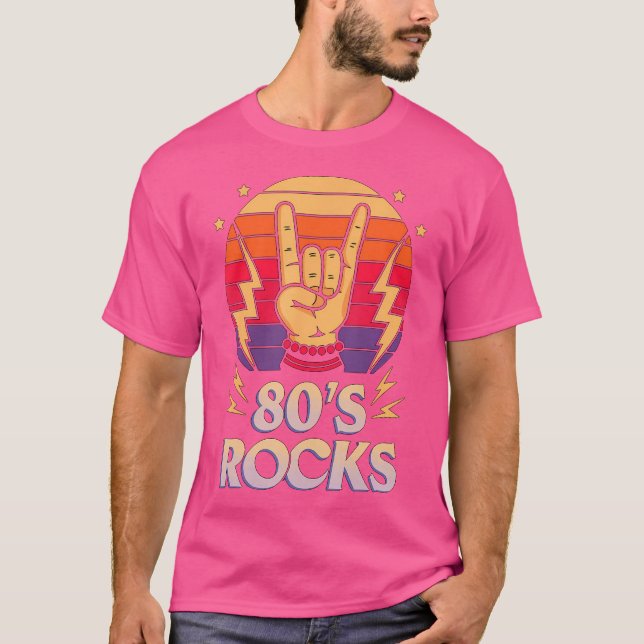 80'S Rocks 1980 Rock And Roll Party T Shirt (Framsida)