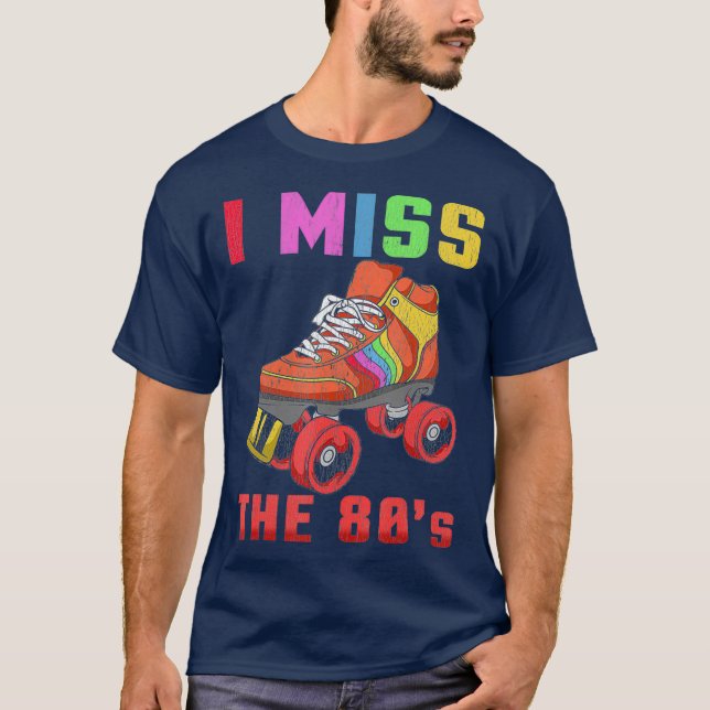 80s Rollerskates T Shirt Vintage Roller Skating (Framsida)