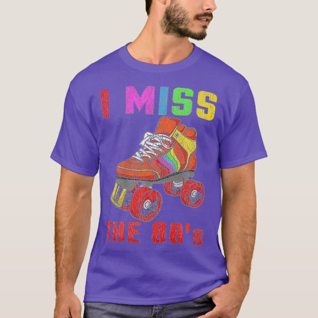 80s Rollerskates T Shirt Vintage Roller Skating (Framsida)