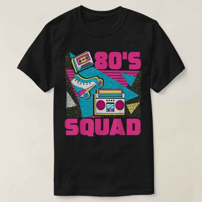 80s Squad 80s Aesthetic Retro Matching 80s Party T Shirt (Design framsida)