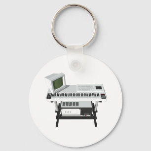 80's Stil Sampler Tangentbord: 3D-modell: Nyckelring