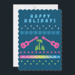 80's Ugly Uke julsötare Julkort<br><div class="desc">Ugly Helgdag Sweater för Hawaii eller ukulele älskare.</div>
