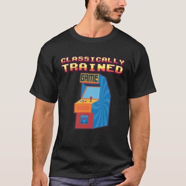 80S Video Games Arcade retro Classically Trained g T Shirt (Framsida)