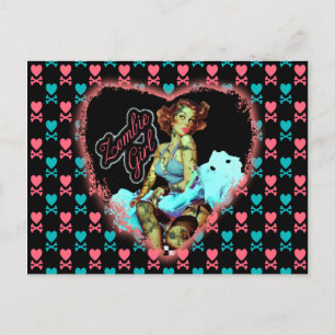 80'S Zombie Girl Vykort