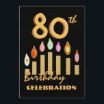 80th - 89th födelsedagsfestguld undersöker mallen inbjudningar<br><div class="desc">Dessa guld- stearinljus är ett festligt långt som inviterar folks till ett födelsedagfirande. All text är totalt anpassadet. Tillfoga ditt födelsedagår, och partyet specificerar! Du kan experimentera med olika pappra typer, genom att klicka på "den inbjudanalternativ" fliken på övrerighthanden, tränga någon. Denna inbjudan presenteras på ett hued metalliskt papper för...</div>