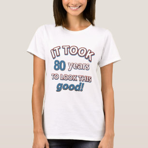 80th årsfödelsedagdesigner tee shirt