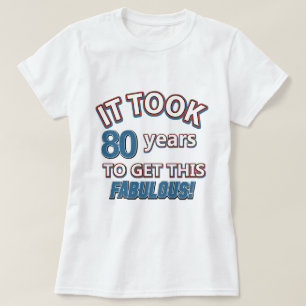 80th årsfödelsedagdesigner tee shirt