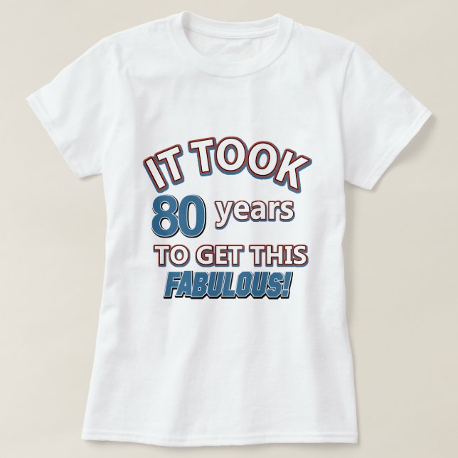 80th årsfödelsedagdesigner tee shirt (Design framsida)